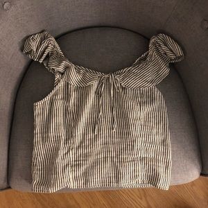 BP Striped Off the Shoulder Top